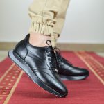 کفش اسپرت چرم طبیعی، رنگ مشکی، نوع چرم رویه ناپا طبیعی گاوی کد مدل ۵۰۶ - Image 6