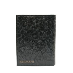 کیف پول جیبی مردانه کرمانی مدل چرم طبیعی دستدوز کد 1150-220 با رنگ قهوه ای و مشکی