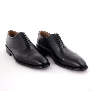 کفش رسمی مردانه کرمانی مدل چرم طبیعی دست دوز کد مدل 1077 رنگ چرم مشکی و قهوه ای