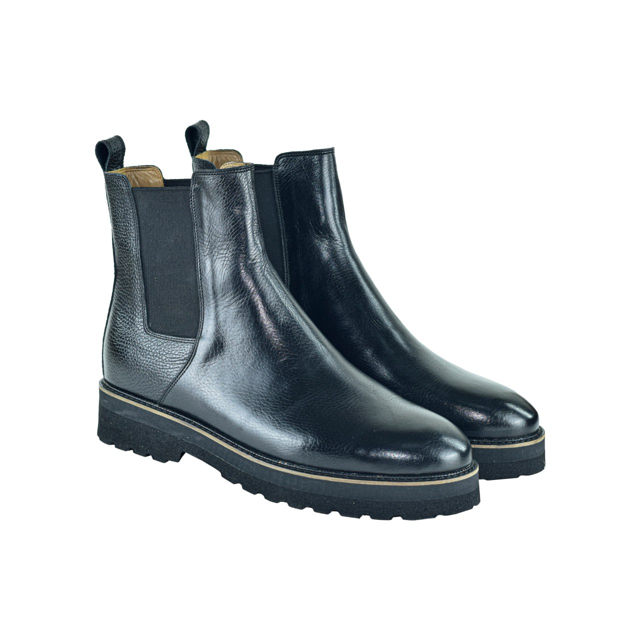 نیم بوت مردانه کرمانی مدل جیر طبیعی دستدوز کد 667 رنگ مشکی، سرمه ای