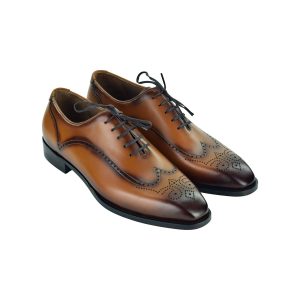 کفش رسمی مردانه کرمانی مدل هَشتَرک چرم طبیعی دستدوز کد 1088