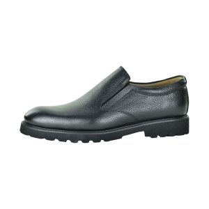 کفش راحتی مردانه کرمانی مدل چرم فلوتر طبیعی دستدوز کد 545 بی بند کِشی