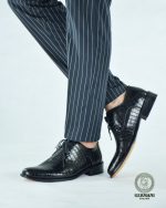 کفش کلاسیک مردانه کرمانی مدل تمام چرم طبیعی دست دوز کد 365 کروکو - Image 6