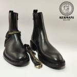نیم بوت کلاسیک مردانه کرمانی مدل چرم طبیعی دستدوز کد 653 هارنس دار