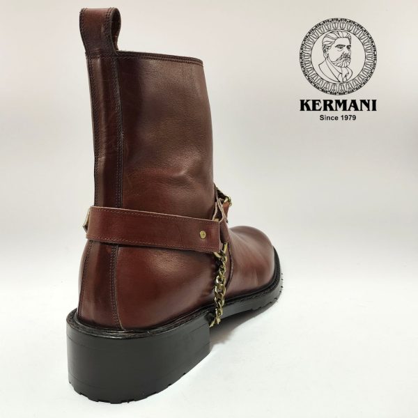 نیم بوت کلاسیک مردانه کرمانی مدل چرم طبیعی دستدوز کد 653 هارنس دار