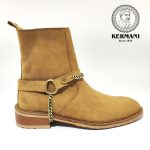 نیم بوت کلاسیک مردانه کرمانی مدل جیر طبیعی دستدوز کد 653 هارنس دار