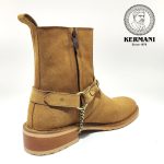 نیم بوت کلاسیک مردانه کرمانی مدل جیر طبیعی دستدوز کد 653 هارنس دار