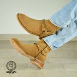نیم بوت کلاسیک مردانه کرمانی مدل جیر طبیعی دستدوز کد 653 هارنس دار