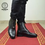 نیم بوت مردانه کرمانی مدل چرم طبیعی دستدوز کد 655 زیپی‌بندی