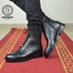 نیم بوت مردانه کرمانی مدل چرم طبیعی دستدوز کد 655 زیپی‌بندی