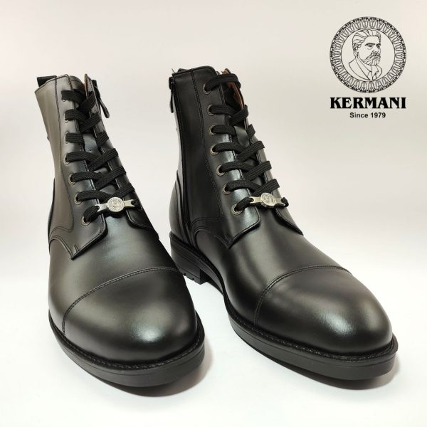 نیم بوت مردانه کرمانی مدل چرم طبیعی دستدوز کد 655 زیپی‌بندی