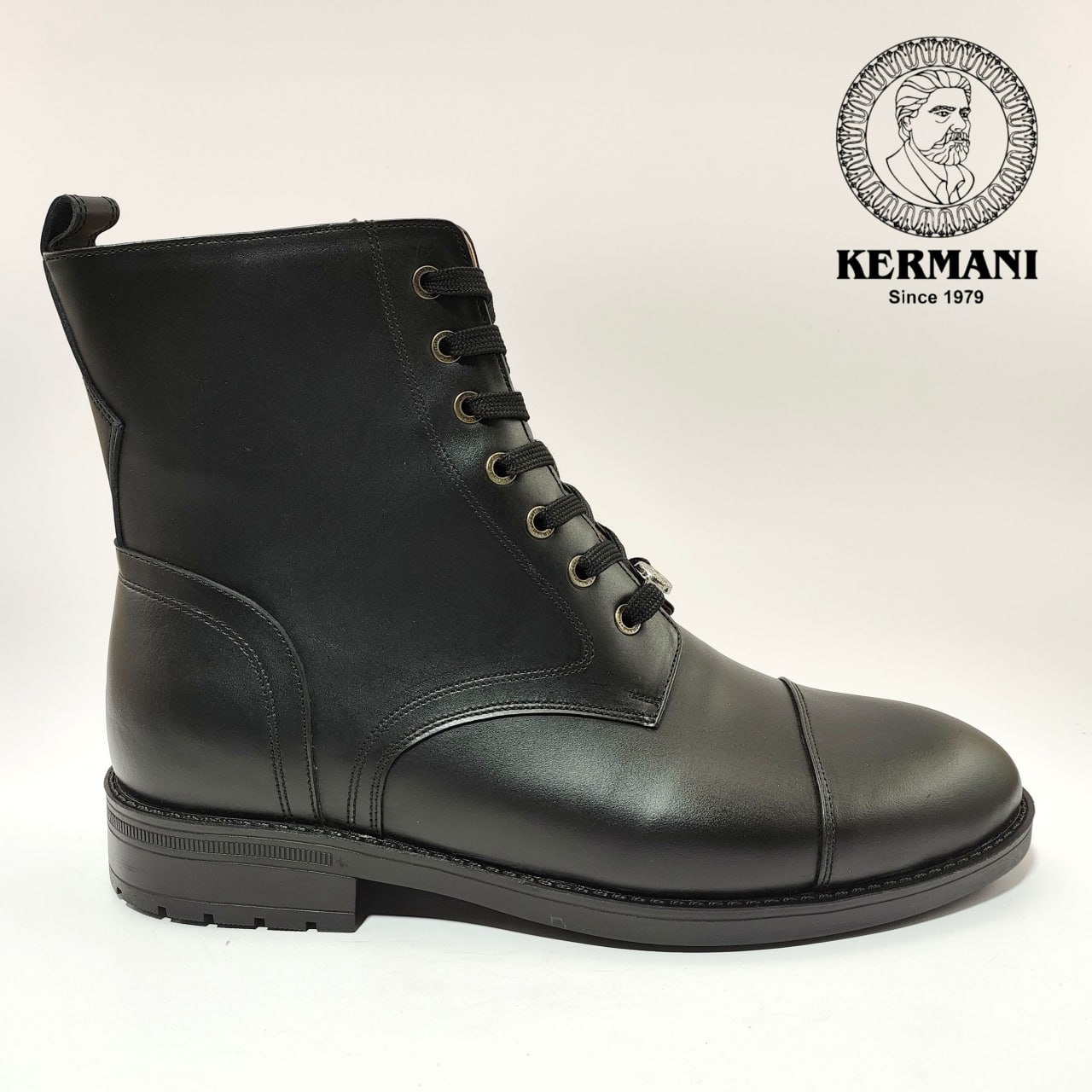نیم بوت مردانه کرمانی مدل چرم طبیعی دستدوز کد 655 زیپی‌بندی