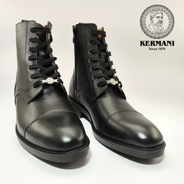 نیم بوت مردانه کرمانی مدل چرم طبیعی دستدوز کد 655 زیپی‌بندی