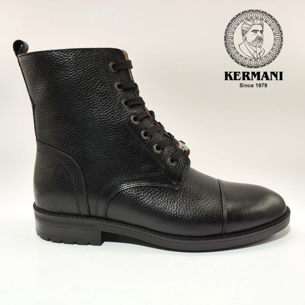 نیم بوت مردانه کرمانی مدل چرم طبیعی دستدوز کد 655 زیپی‌بندی