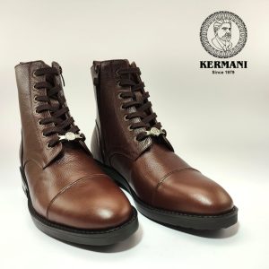 نیم بوت مردانه کرمانی مدل چرم طبیعی دستدوز کد 655 زیپی‌بندی