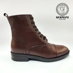 نیم بوت مردانه کرمانی مدل چرم طبیعی دستدوز کد 655 زیپی‌بندی