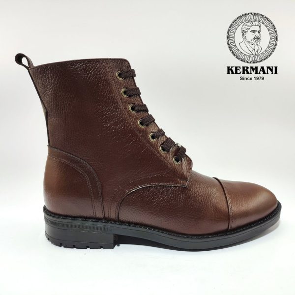 نیم بوت مردانه کرمانی مدل چرم طبیعی دستدوز کد 655 زیپی‌بندی