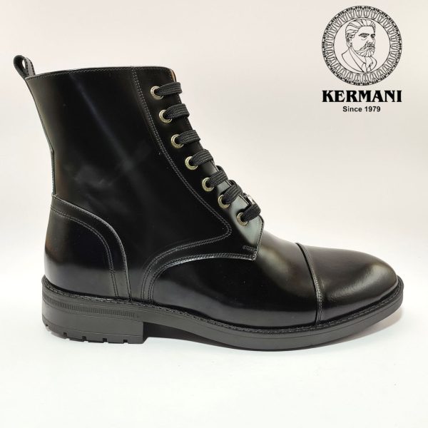 نیم بوت مردانه کرمانی مدل چرم طبیعی دستدوز کد 655 زیپی‌بندی
